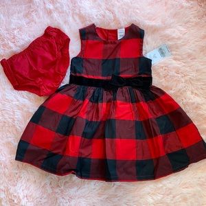 Carter’s Buffalo Plaid Christmas Dress with Bloomers - NWT